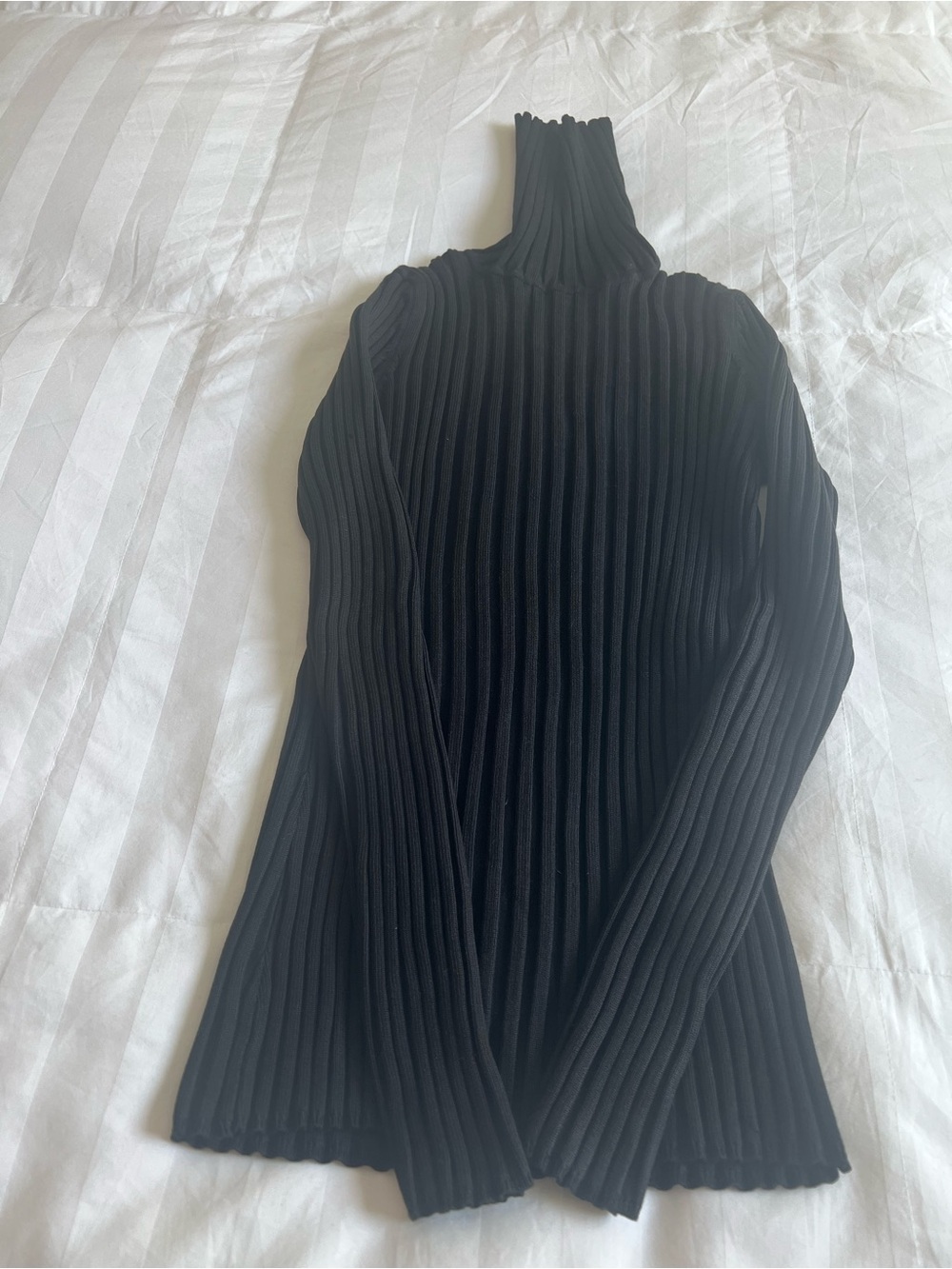 INC International Concepts Black Ribbed Mock Neck Top - Picture 4 of 5